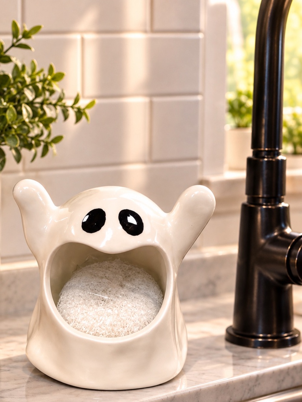 Halloween decor Ghost Sponge Holder Halloween Kitchen NEW